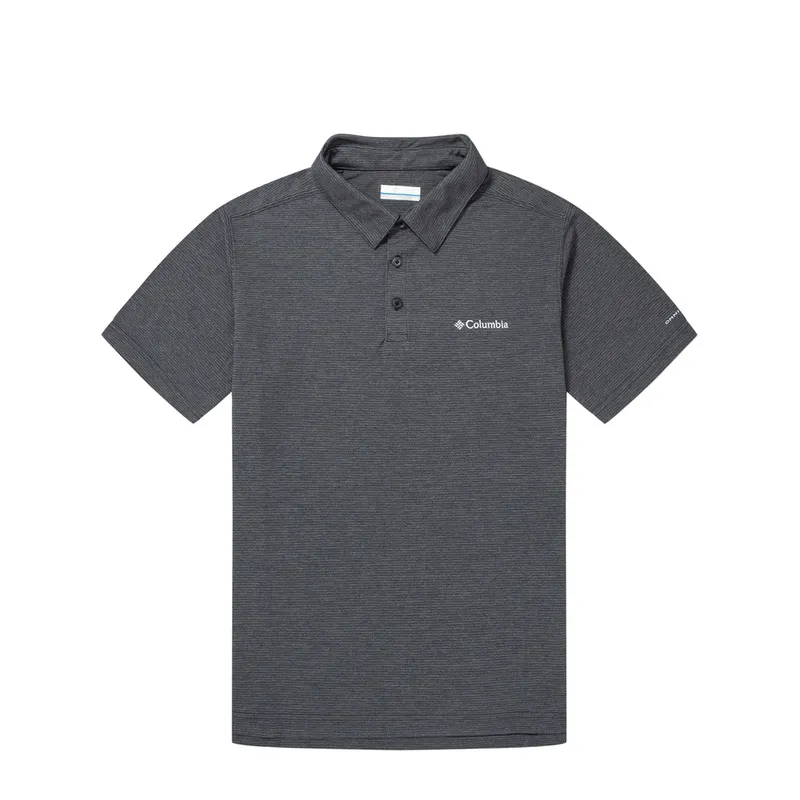 Columbia Polo Shirts Men's Black Polo Collar Moderate Straight Fit