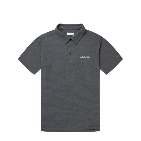 Columbia Polo Shirts Men's Black Polo Collar Moderate Straight Fit