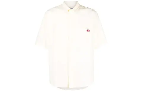 DIESEL Shirts Men's White Lapel Moderate Straight Fit