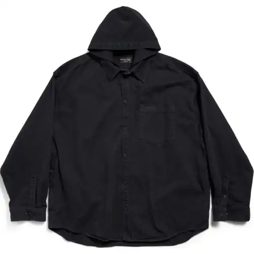 Balenciaga Hooded Denim Shirt Parka