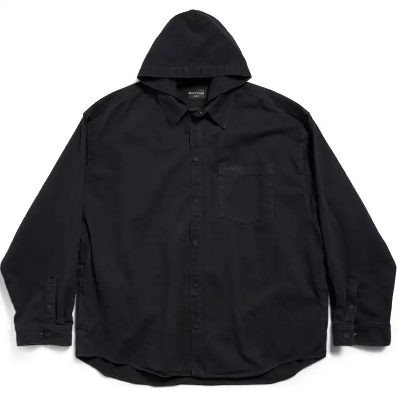 Balenciaga Hooded Denim Shirt Parka