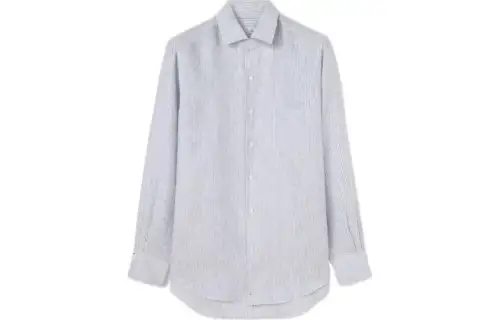 Loro Piana Shirts Men's Blue Lapel Moderate Other
