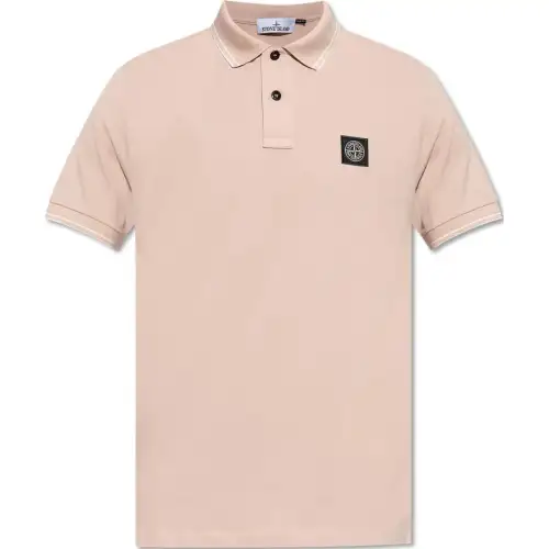 STONE ISLAND Logo Patch Short Sleeved Polo Shirt