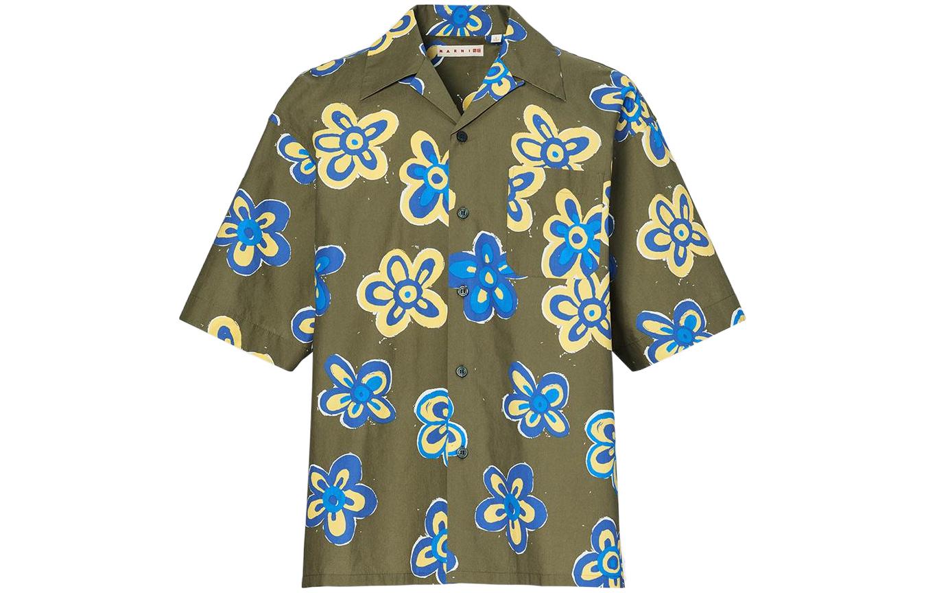 Мужская рубашка UNIQLO x MARNI (оливковая)