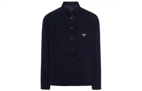 PRADA Shirts Men's Blue Lapel Moderate Other
