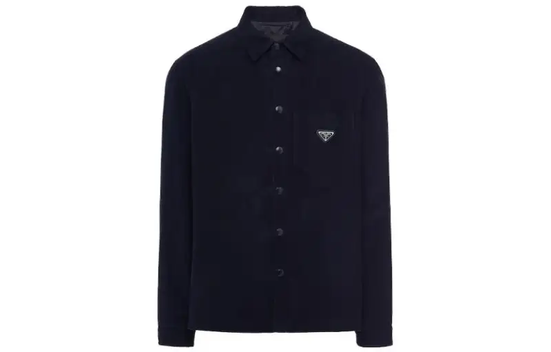 PRADA Shirts Men's Blue Lapel Moderate Other