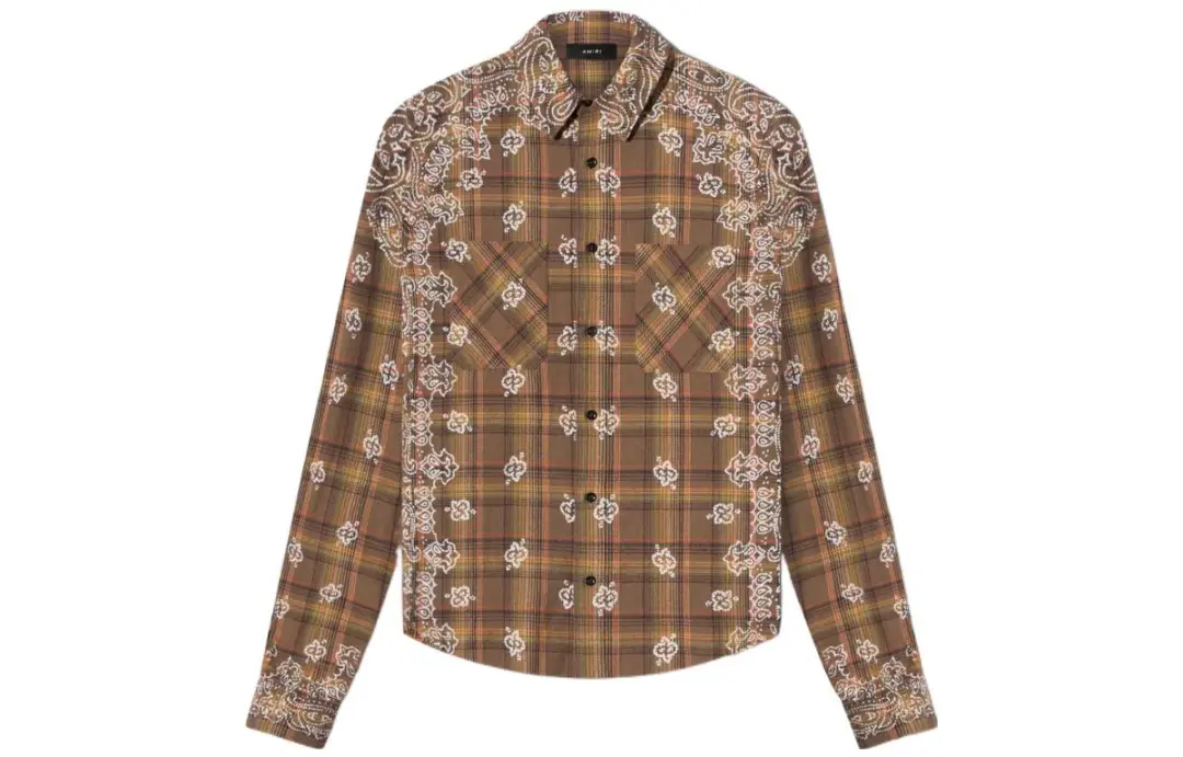 AMIRI Bleach Bandana Plaid Shirt