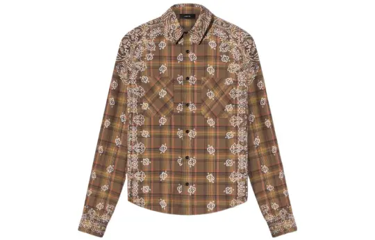 AMIRI Bleach Bandana Plaid Shirt
