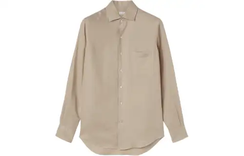 Loro Piana Shirts Men's Beige Pointed Collar Moderate Other