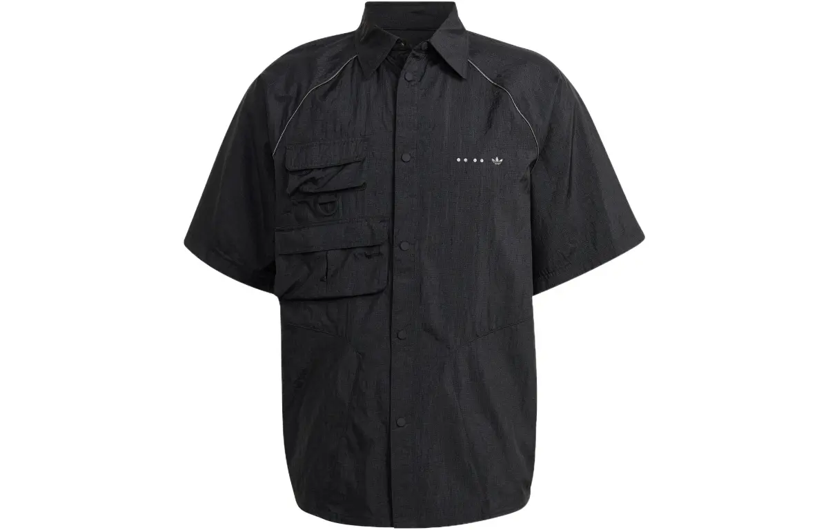Adidas Originals Shirts Men's Black Lapel Moderate Workwear