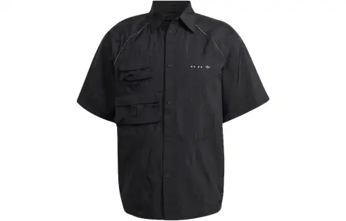 Adidas Originals Shirts Men's Black Lapel Moderate Workwear