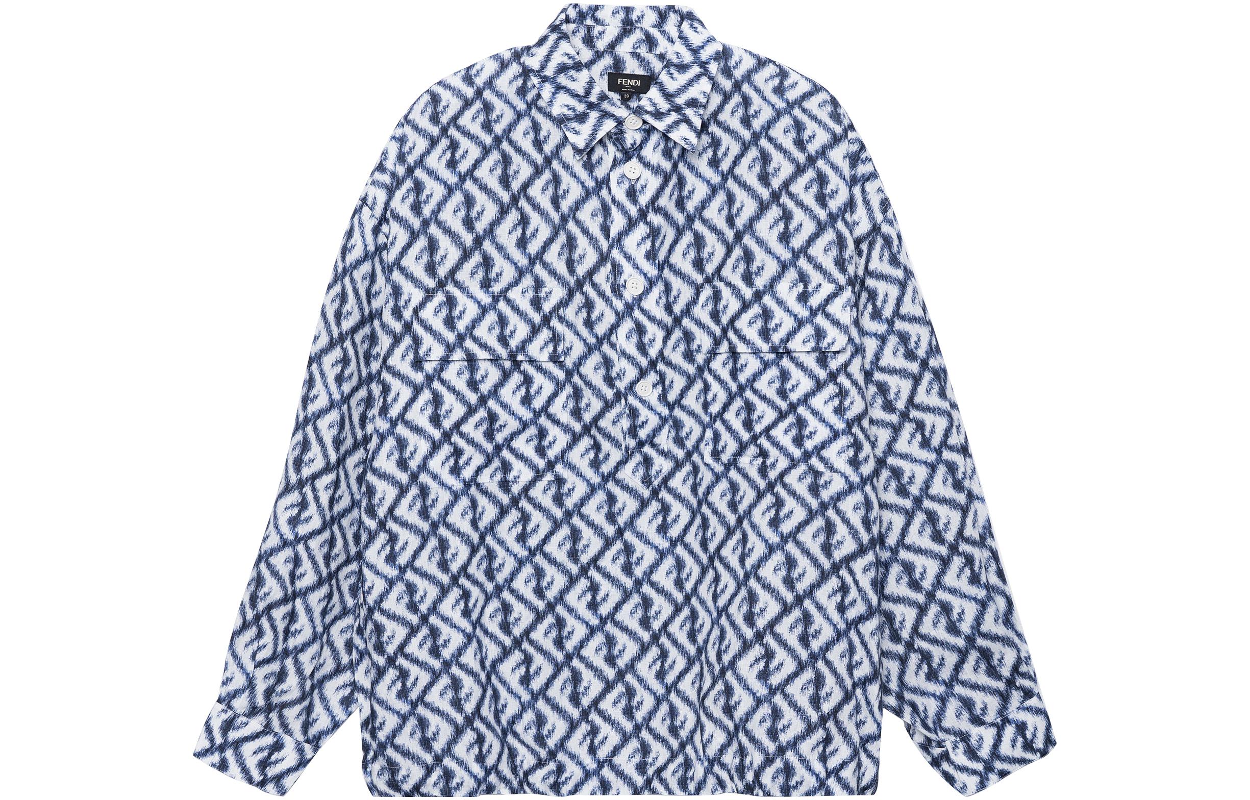 Мужская рубашка Fendi SS23 (синяя)