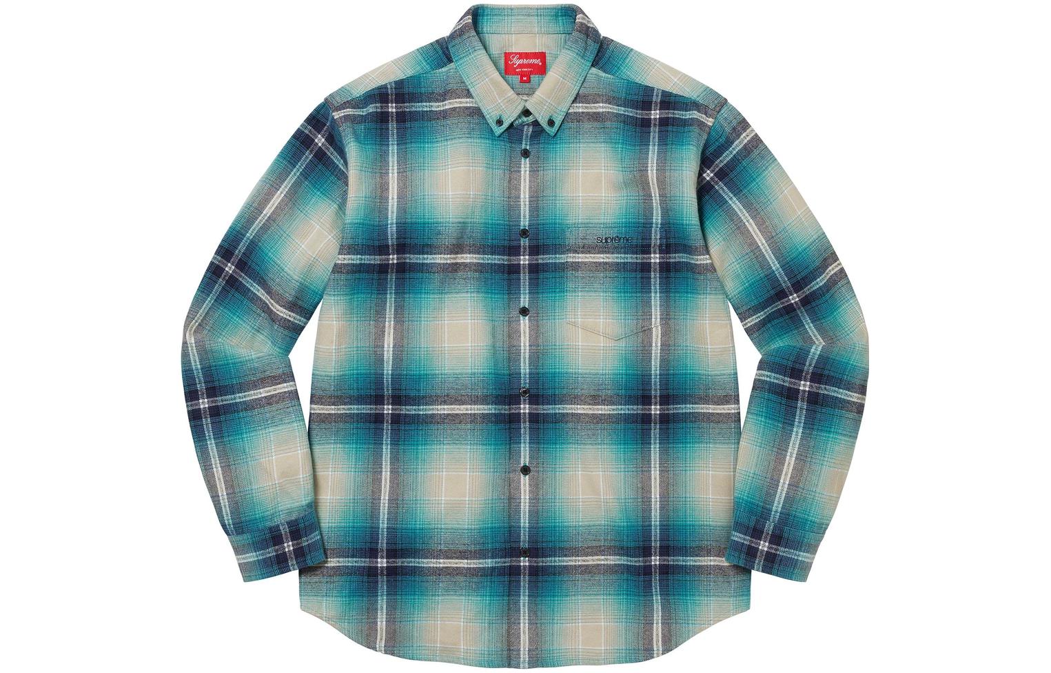 Supreme Clothing Series SS23 Spring and Summer Series Week 3 Shadow Plaid Flannel Shirt Printed plaid long-sleeved American trendy shirt, same style for men and women