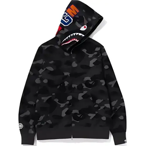 Bape Color Camo Shark Wide Fit Full Zip Double Hoodie