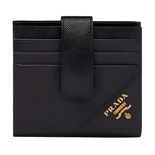 PRADA Saffiano Leather Card Holder Men's Black