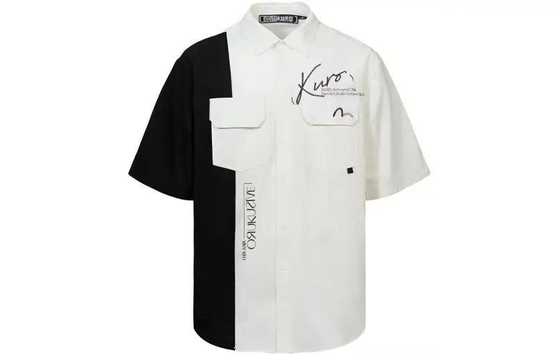 EVISU Shirts Men's Polo Collar Moderate Shirt