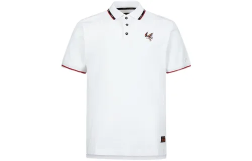EVISU Polo Shirts Men's White Polo Collar Moderate Straight Fit