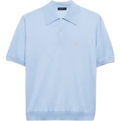 PRADA Logo Embroidered Short Sleeved Polo Shirt