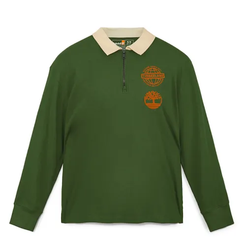 Timberland Polo Shirt Men's Black Forest Green