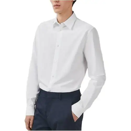 HERMES Shirts Men's White Lapel Moderate Other