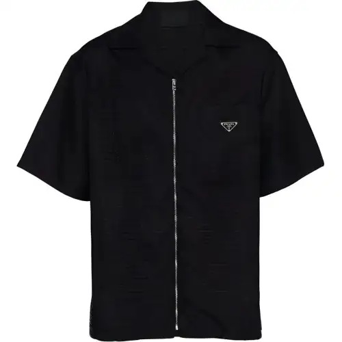 PRADA Shirts Men's Black Lapel Moderate Other