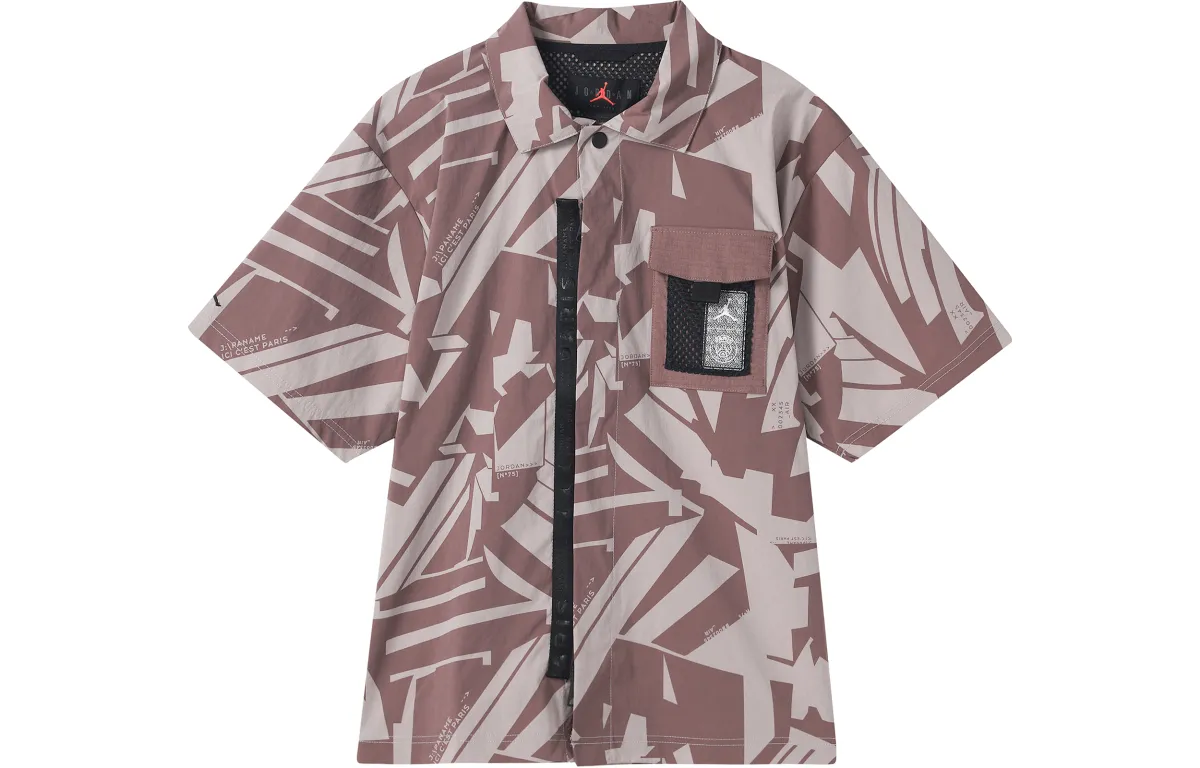Jordan Shirts Men's Pink Brown Lapel Moderate Other