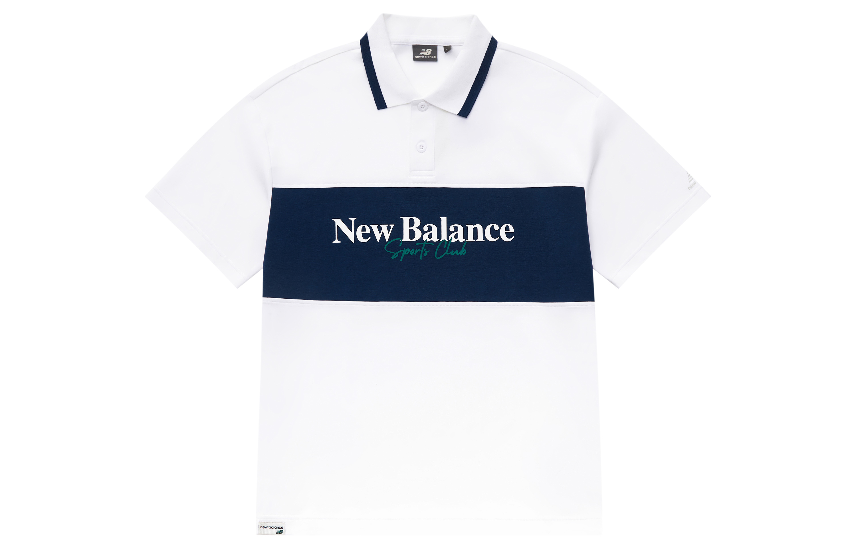 New Balance Polo Shirts Men's White Polo Collar Moderate Straight Fit