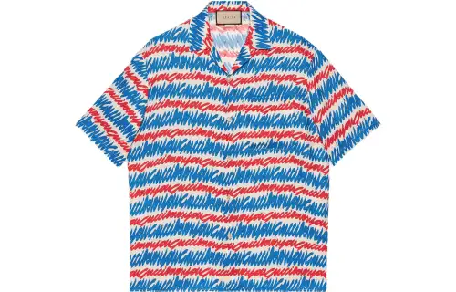 GUCCI Shirts Men's Multicolor Cuban Collar Moderate Other