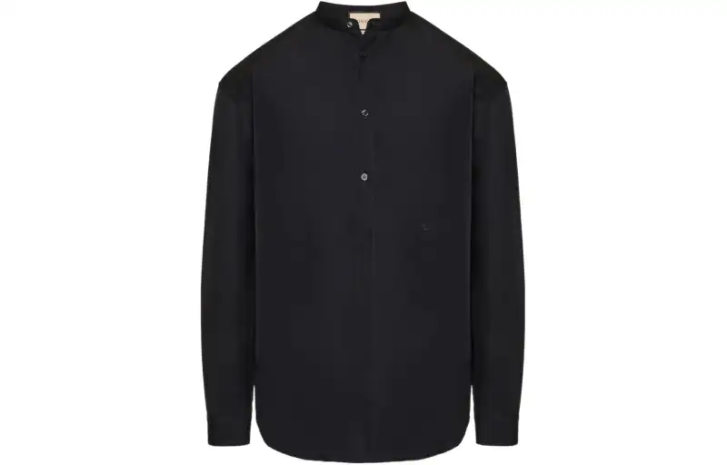 GUCCI Shirts Men's Black Stand Collar Moderate Other