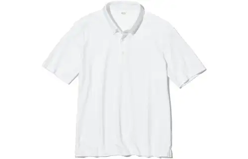 UNIQLO Polo Shirts Men's White 00 Polo Collar Moderate Straight Fit
