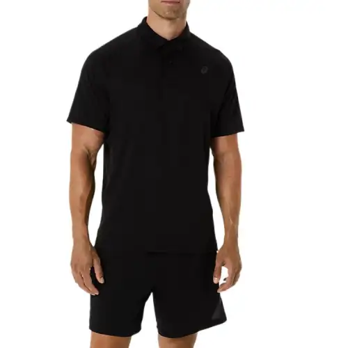 ASICS Polo Shirts Men's Black Polo Collar Moderate