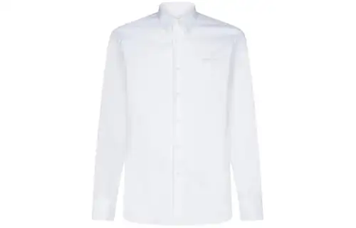 PRADA Shirts Men's White Pointed Collar Moderate Other