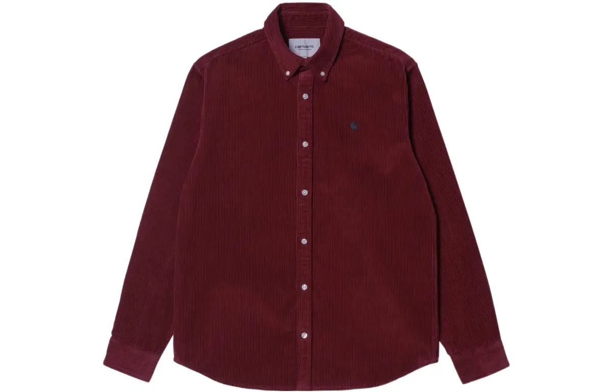 Carhartt WIP Shirts Men's Red Lapel Moderate Straight Fit