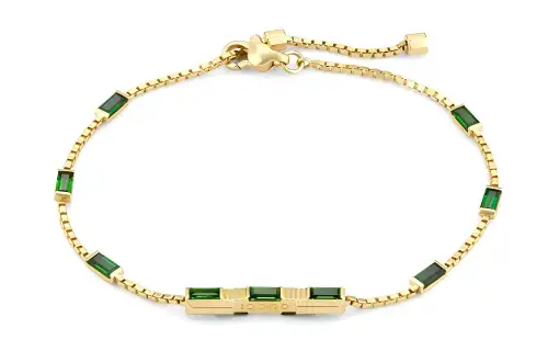 GUCCI 18kt Yellow Gold Link To Love Tourmaline Bracelet