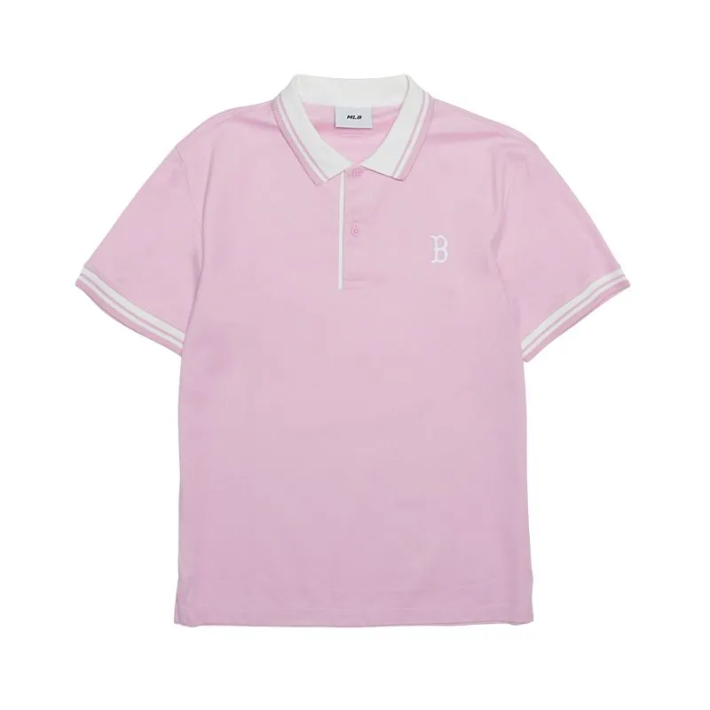 MLB Boston Red Sox Polo Shirt Unisex Hemp Pink
