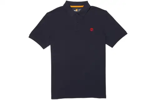 Timberland Polo Shirts Men's Dark Blue Polo Collar Moderate Straight Fit