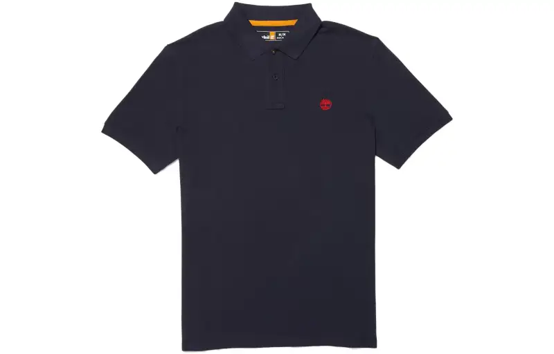 Timberland Polo Shirts Men's Dark Blue Polo Collar Moderate Straight Fit