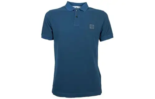 STONE ISLAND Polo Shirts Men's Dark Blue Polo Collar Moderate Straight Fit