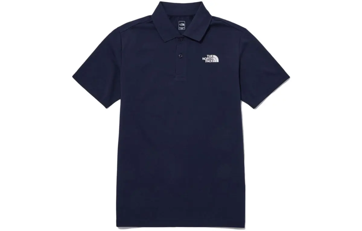 THE NORTH FACE Polo Shirts Men's Marine Blue Polo Collar Moderate Straight Fit