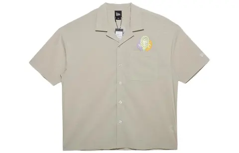 New Era Shirts Unisex Light Brown Lapel Moderate Shirt