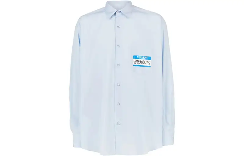 Vetements Shirts Men's Blue Polo Collar Moderate Other