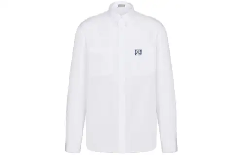 DIOR Shirts Men's White Pointed Collar Moderate Other