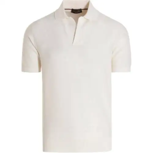Loro Piana Polo Shirts Men's White Polo Collar Moderate Other