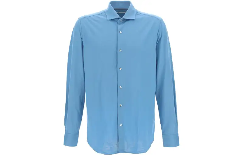 Loro Piana Shirts Men's Blue Lapel Moderate Other