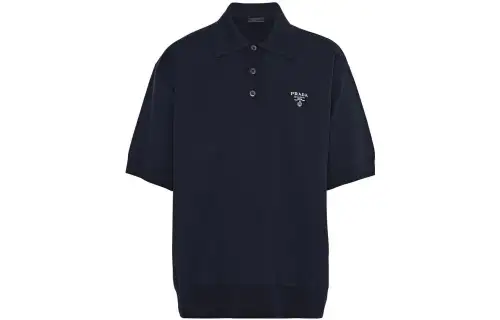 PRADA FW22 Polo Shirt Men's Marine Blue