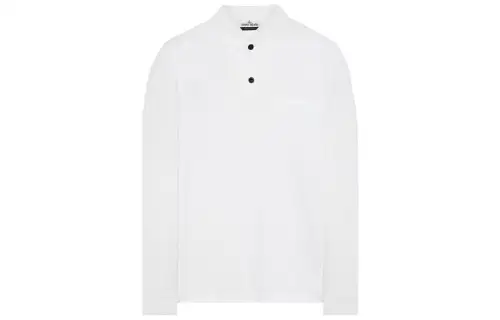 STONE ISLAND Polo Shirts Men's White Polo Collar Moderate Other