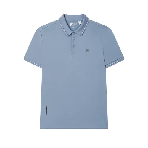 FILA WHITE Polo Shirts Men's Amiable Blue Moderate Straight Fit