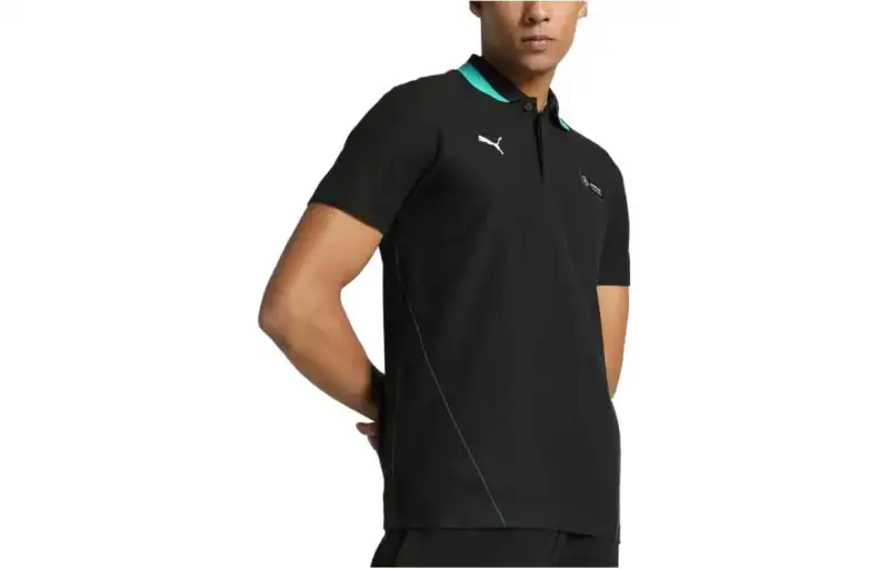 PUMA Polo Shirts Men's Black Moderate Straight Fit