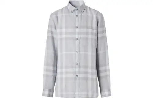 Burberry Shirt Men's Gray White