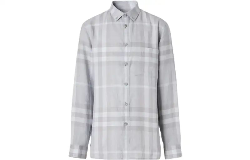 Burberry Shirt Men's Gray White